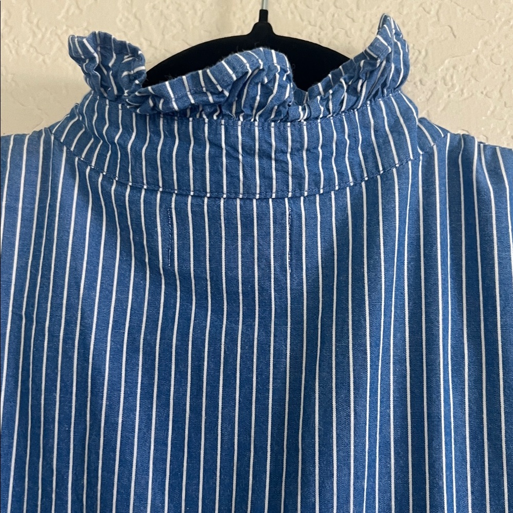 Mille Victoria Dress Tiered Ruffled Maxi In Harbor Stripe. Size M - Picture 10 of 14